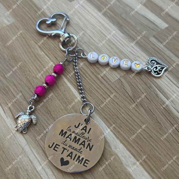 Porte-Clés médaille fermeture coeur